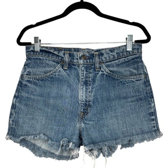 Levi’s Vintage Orange Tab Cutoff Denim Shorts 80s Size 30 - Picture 2 of 14